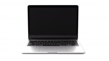 Yeşil ekranlı dizüstü bilgisayar geliyor. Parlak Arkaplan. Yüksek kalite 4k görüntü
