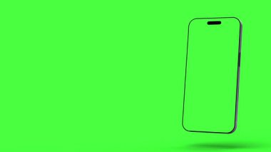 Ekranda kromatonlu akıllı telefon ve yeşil ekran arka plan. Yüksek kalite 4k görüntü