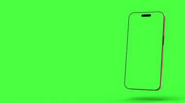 Yeşil ekran ekranlı kozmik turuncu akıllı telefon. Yüksek kalite 4k görüntü