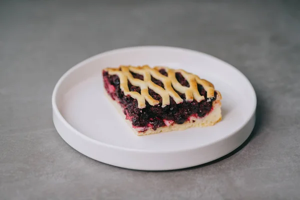 Delicious Blueberry Pie Plate Close — Stock Photo, Image