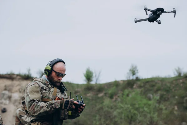 Ukraynalı Askeri Operatörü Hava Istihbaratına Hazırlanıyor — Stok fotoğraf