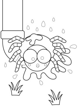 Sevimli, Mini minnacık örümcek klasik hikaye çizgi film boyama sayfaları çocuklar ve yetişkinler için etkinlik