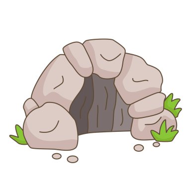 Taş Devri Aletleri Tarih Öncesi Ahşap Çizgi Film Çizim Vektörü Clipart Çıkartması