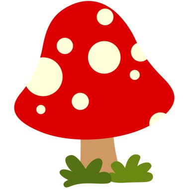 Kırmızı Mantar Evi Bahçe Doğası Hayal gücü Çizim Vektörü Clipart Yapıştırma Arkaplanı Dekorasyonu 