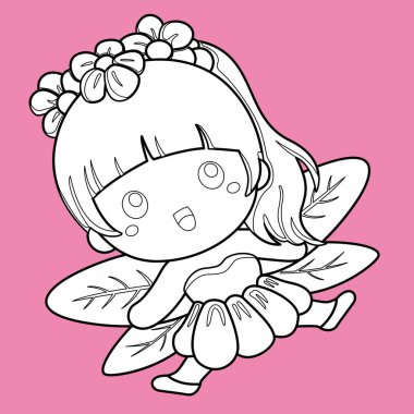 Şirin Kız Çocuklar Bahçesi Perileri ve Çiçekler Çizgi Film Dijital Damga Hattı