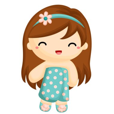 Güzellik Tarzı Çizim Yönetmeni Clipart Yapıştırıcısı Dekorasyonu İçin Tatlı Kız Çocuklar Spa Günü