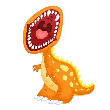 Şirin Tryannosaurus Trex Vahşi Dinozor Çizgi Film Vektörü Clipart Çıkartma Arkaplan Dekorasyonu