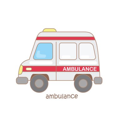 Ambulans Sözcük Hazinesi Okul Dersi Çizim Vektörü Clipart Yapıştırması Alfabesi A