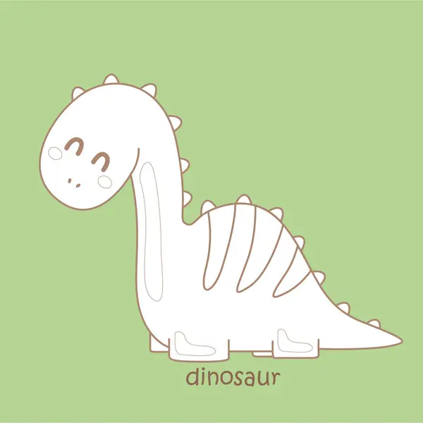 stock vector Alphabet D For Dinosaur Vocabulary School Lesson Cartoon Digital Stamp Outline