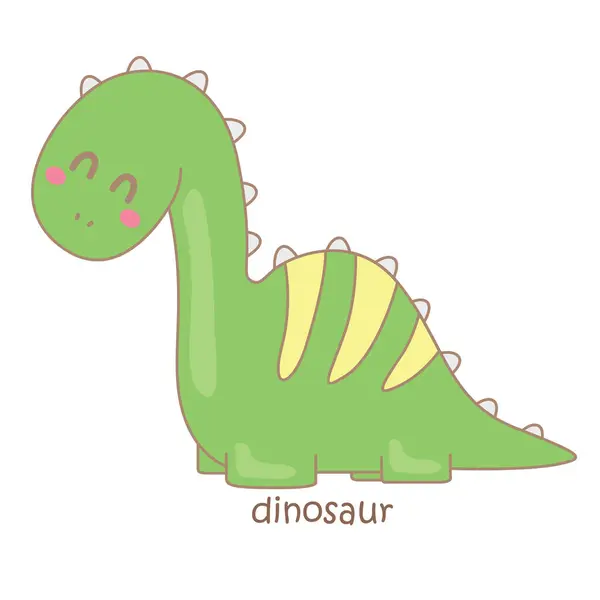 stock vector Alphabet D For Dinosaur Vocabulary School Lesson Cartoon Illustration Vector Clipart Sticker Decoration Background