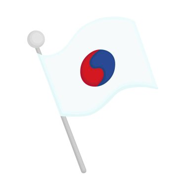 Korean National Flag Cartoon Illustration Vector Clipart Sticker Background Decoration clipart