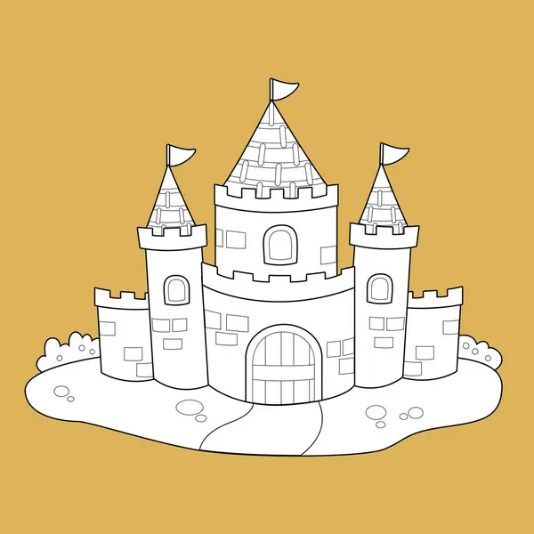 Cute Castle Classic Bedtime Stories Humpty Dumpty Egg Cartoon Digital — Stock Vector