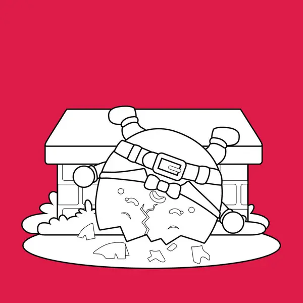 Cute Classic Bedtime Stories Humpty Dumpty Egg Cartoon Digital Stamp — Stock Vector