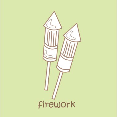 Havai fişek Sözcük Hazinesi Okulu Dersinin F Alfabesi Dijital Mühür Özeti