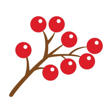 Vahşi Kırmızı Kiraz Bitkisi Çizgi Film Vektörü Clipart Yapıştırması Arkaplan Dekorasyonu