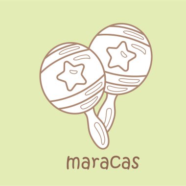 Maracas Kelime Hazinesi Okul Dersi 'nin M harfi Dijital Mühür Ana Hattı