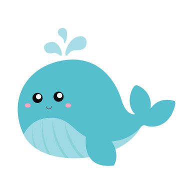 Balina Sualtı Hayvanı Balık Çizgi Filmi Vektör Clipart Yapıştırma Arkaplanı