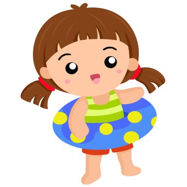 Holiday Summer Season Çizgi Film Çizim Vektörü Clipart Çıkartma Dekorasyonu 'nda oynayan Sevimli Çocuklar