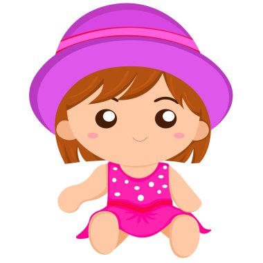 Holiday Summer Season Çizgi Film Çizim Vektörü Clipart Çıkartma Dekorasyonu 'nda oynayan Sevimli Çocuklar