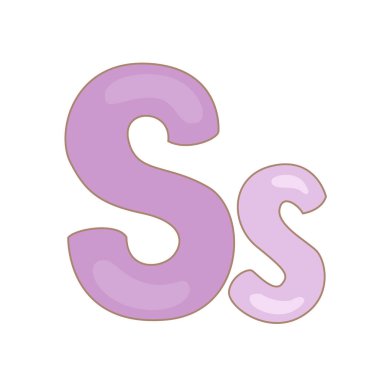 Sözcük Hazinesi Okul Dersi için S Alfabesi Çizim Vektörü Clipart Çıkartma Arkaplanı