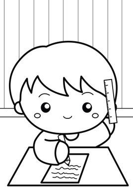 Şirin Çocuk Günlük Okulu Yazma Stüdyoyu Öğreniyor Öğrenci Etkinliği Çizgi Filmleri Çocuklar ve Yetişkinler İçin Renklendirme Etkinliği