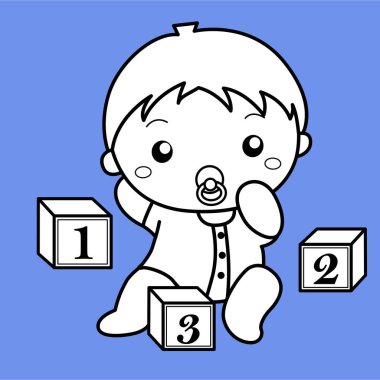 Aksiyonda Sevimli Bebekler Kız Çocuğu Oynuyor Bebek Duşu Dijital Damga Çizgi Film Dekorasyonu Doğum Günü