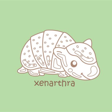 Alphabet X For Xenathra Animal Vocabulary School Lesson Learning Reading Writing Study Lettering Cartoon Digital Stamp Outline clipart