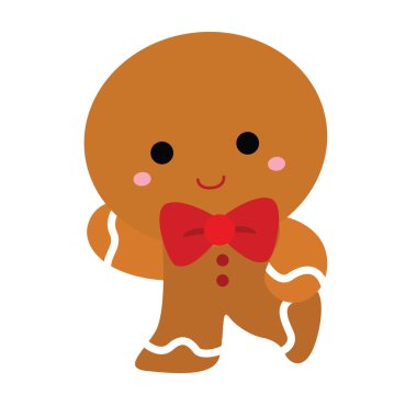 Cute Gingerbread Cookies Design Chocolate and Candy for Christmas Character Holiday Season Greeting Cartoon Illustration Vector Clipart Sticker Decoration Background Accessories clipart