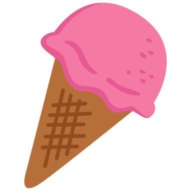 Çilekli Dondurma Atıştırmalık Yiyecek Çizgi Film Çizimi Vektörü Clipart Yapıştırma Arkaplanı