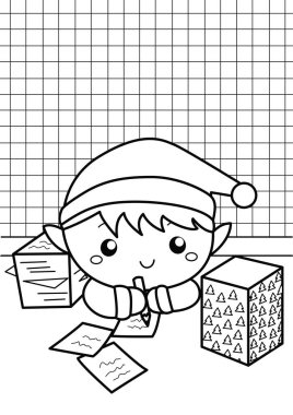 Şirin Çocuklar Elf Atölyesi Noel Karakteri Çocuklar ve Yetişkinler için Çizgi Film Etkinliği 