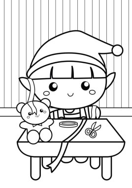 Şirin Çocuklar Elf Atölyesi Noel Karakteri Çocuklar ve Yetişkinler için Çizgi Film Etkinliği 