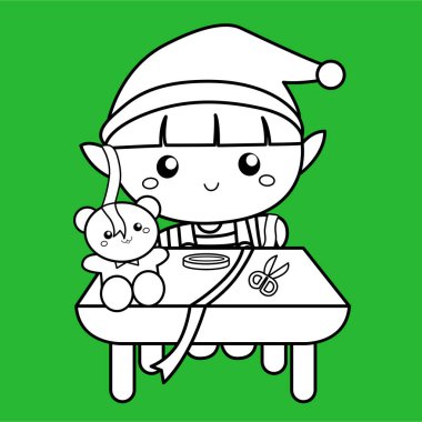 Şirin Çocuklar Elf Atölyesi Noel Karakteri Tatil Çizgi Filmi Dijital Damga Ana Hattı
