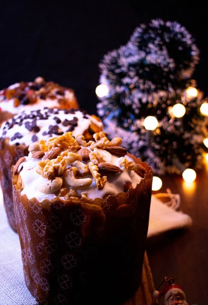 christmas cake with nuts and spices