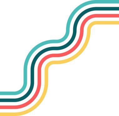 Retro Groovy Gökkuşağı Simgesi