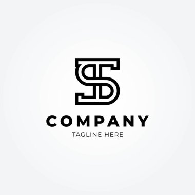 Soyut Harf ST veya TS Logo Tasarım Vektörü Şablonu