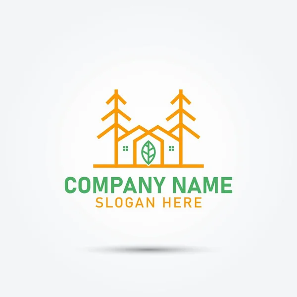 Yeşil çiftlik evi vintage logo tasarım vektör şablonu