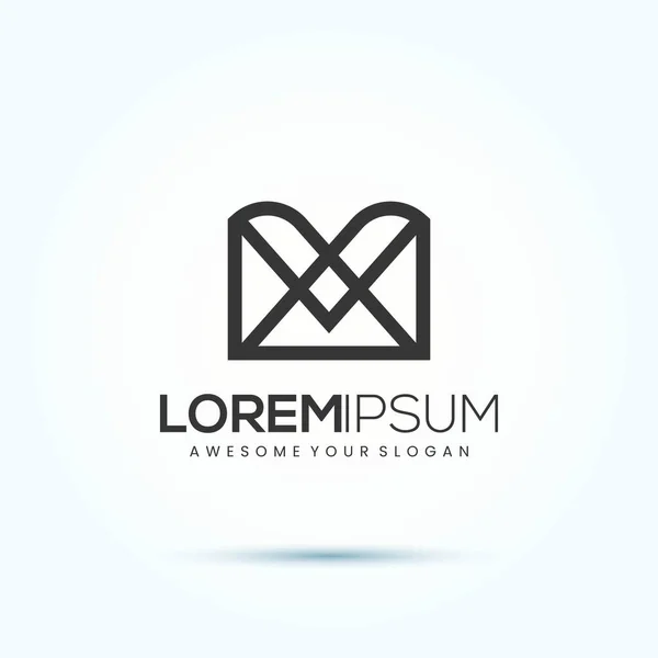 Zarif Harf M Logo Simgesi Vektör İlhamları