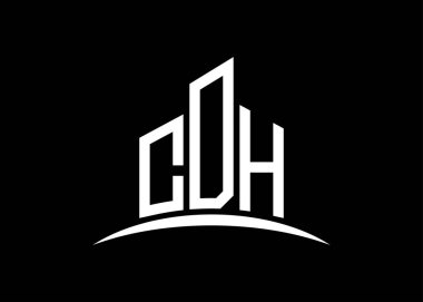 CDH harfi, vektör monogram logo tasarım şablonu oluşturur. CDH logosu oluşturuluyor.