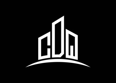 CDQ harfi, vektör monogram logo tasarım şablonu oluşturur. CDQ logosu oluşturuluyor.