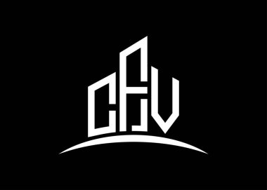 Harf CFV vektör monogram logo dizayn şablonu. CFV logosu oluşturuluyor..