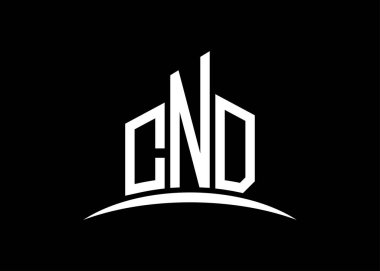 CND harfleri vektör monogram logo tasarım şablonu oluşturuyor. CND logosu oluşturuluyor.