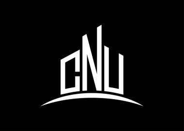 CNU harfleri vektör monogram logo tasarım şablonu oluşturuyor. CNU logosu oluşturuluyor.