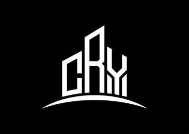 Harf CRY vektör monogram logo tasarım şablonu oluşturuyor. Bina Shape CRY logosu.