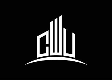 CWU harfi, vektör monogram tasarım şablonu oluşturuyor. CWU logosu oluşturuluyor.