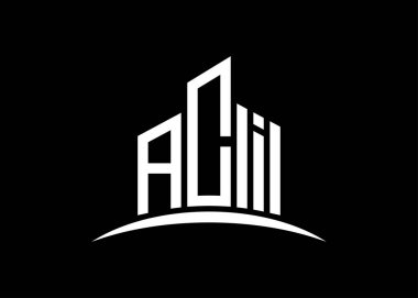 ACI harfi, vektör monogram logo tasarım şablonu oluşturuyor. Bina Şekli ACI logosu.