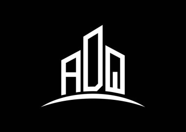 ADQ harfleri vektör monogram logo tasarım şablonu oluşturuyor. ADQ logosu oluşturuluyor.