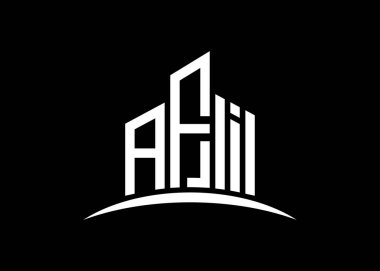 AFI harfi, vektör monogram logo tasarım şablonu oluşturuyor. Bina Shape AFI logosu,