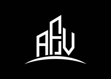 AFV harfi, vektör monogram logo tasarım şablonu oluşturuyor. AFV logosu oluşturuluyor.