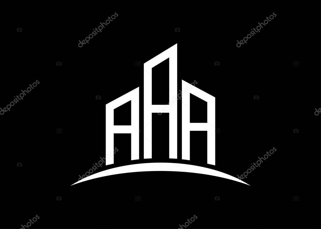 Letter AAA building vector monogram logo design template. Building Shape AAA logo.