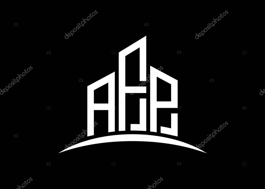 Letter AFP building vector monogram logo design template. Building Shape AFP logo.